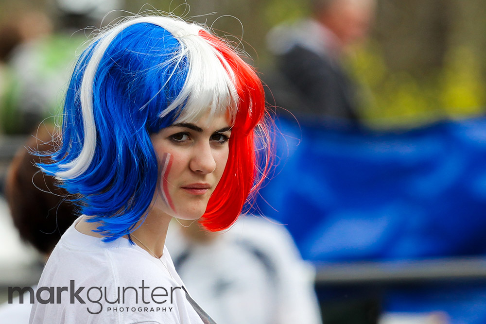 A French fan during the mens under 23 road race.