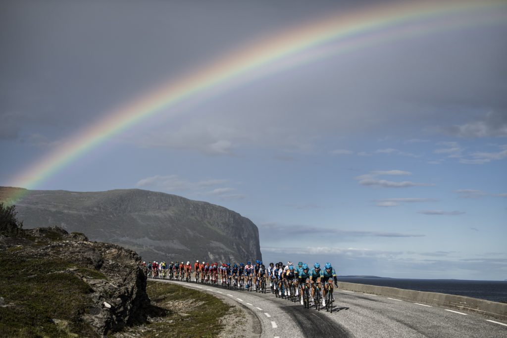 Under the rainbow. Artic Race Of Norway 2018, Stage 3. © Pauline Ballet